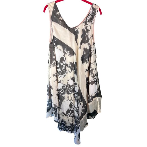 NWT Skull Print Sleeveless Tunic Dress One Size Sheer Tattoo Goth Alternative - Picture 4 of 11